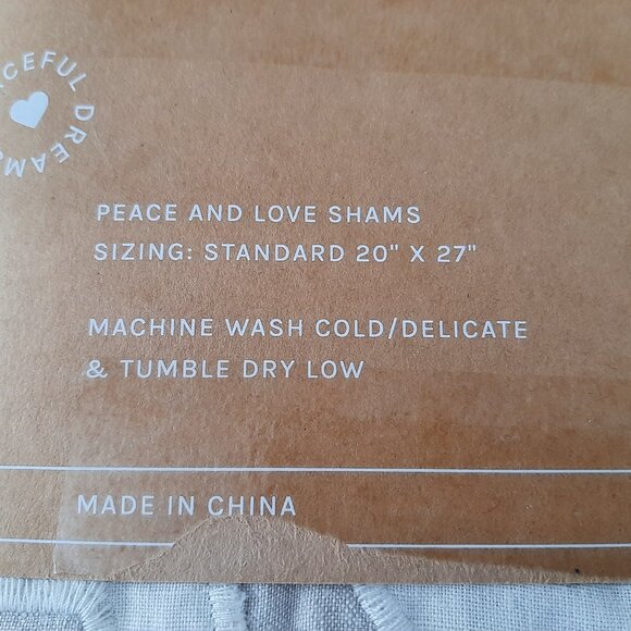 Pom Pom at Home - Peace & Love Linen Pillow Shams - Picture 4 of 6